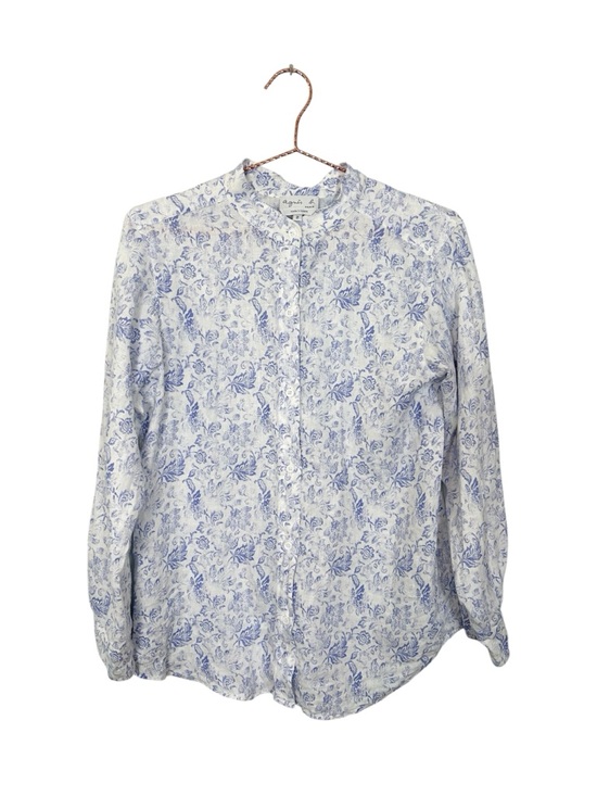 Agnes B. Tops - Agnes B Linen Floral Casual Button Down Top